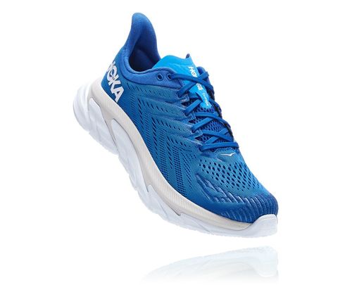 Hoka One One Herre Clifton Edge Road Løpesko Turkish Sea/Hvit Norge-63AVS